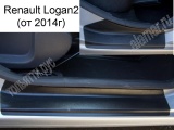 Молдинги (накладка) порога двери черный пластик на скотче двустороннем Renault Logan2