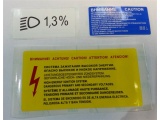 Таблички «Внимание высокое напряжение», «1,3 %» и «Внимание кондиционер» для а/м С КОНДИЦИОНЕРОМ